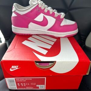 Pink and white dunks